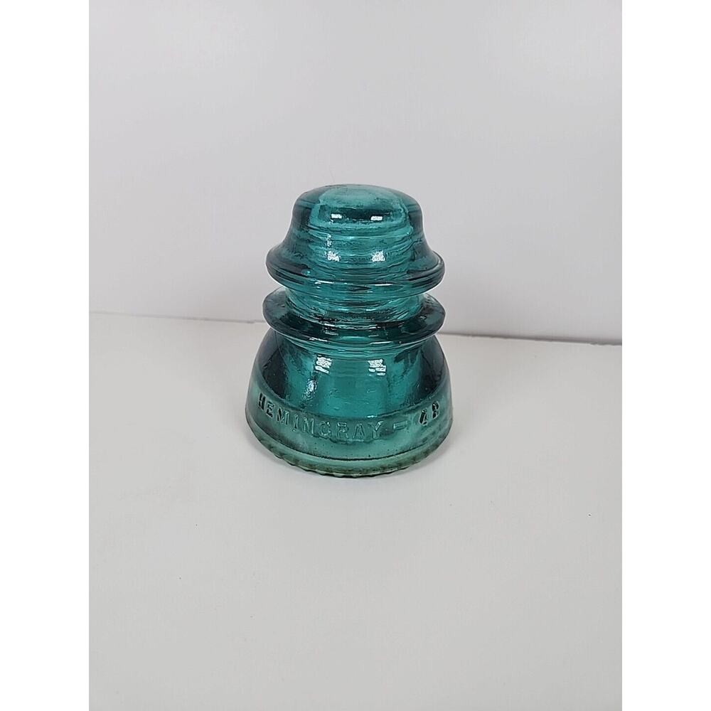 Aqua (Blue/Green) Hemingray 42 Electrical Glass Insulator - Made in USA
